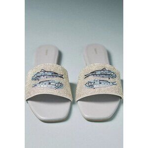 The Fiona Beaded Slide Sandals by Maeve 40/9